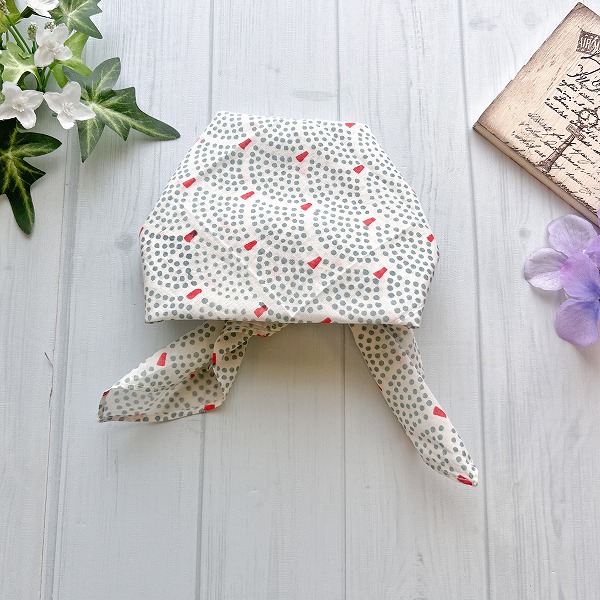 バンダナ インド綿100％  小さな水玉柄 ドットライン 青 水色 55cm×55cm