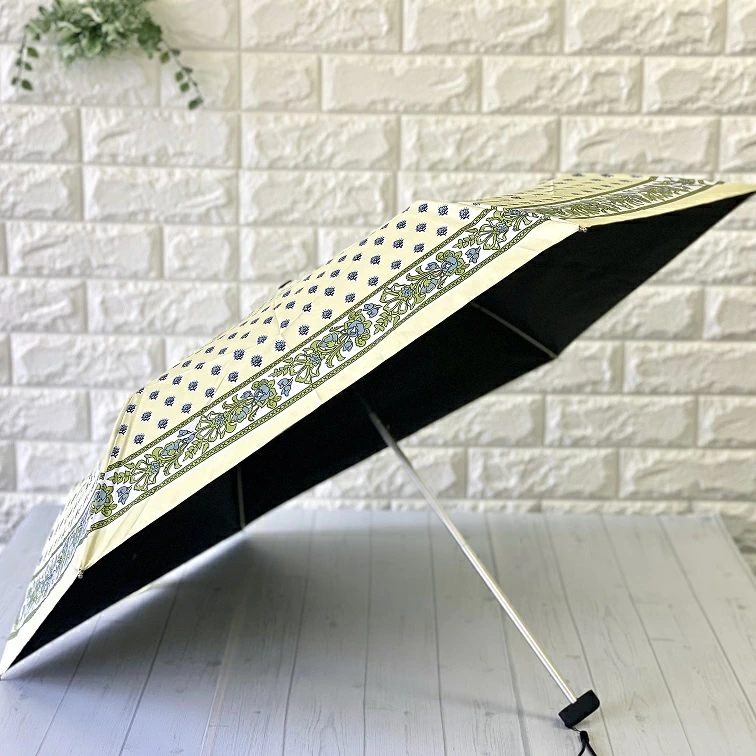 晴雨兼用  折り畳み傘 UV99.9％ 遮光99.9％ トワルパント イエロー 6本骨 約50cm 直径約90cm