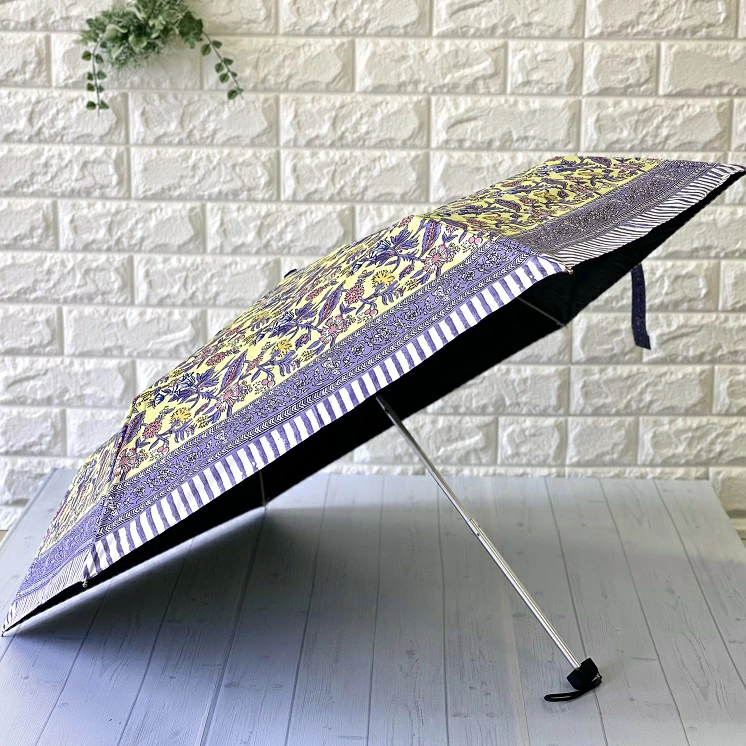 晴雨兼用 UV99.9％ 遮光99.9％  花柄 アマービレ イエロー 6本骨 約50cm 直径約90cm