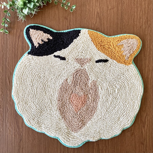 マット ミケネコ 玄関 お風呂場 リビング 約43cm×51cm kmt002