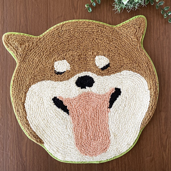 マット シバイヌ 玄関 お風呂場 リビング 約46cm×48cm kmt003