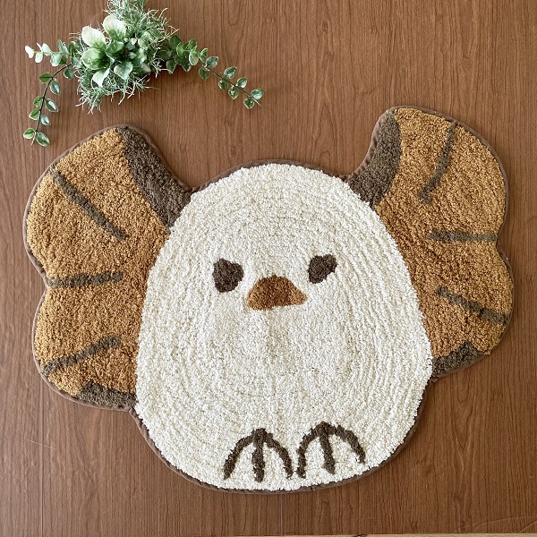 マット シマエナガ 玄関 お風呂場 リビング  約61cm×H46cm kmt005