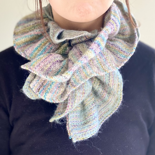 ティペット ネックウォーマー 先染め  マーブル グリーン 16cm×115cm ks032