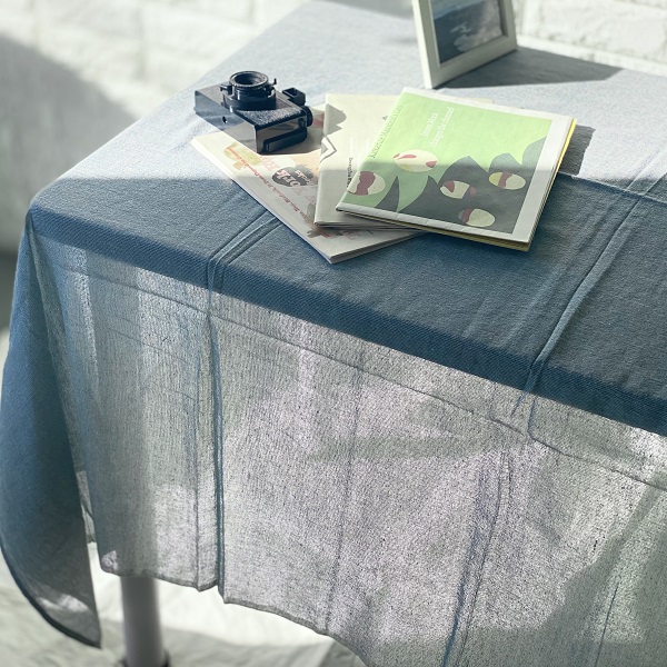 マルチカバー インド綿100% シンプルカラー ナチュラル ブルーグレー 145cm×225cm　km026