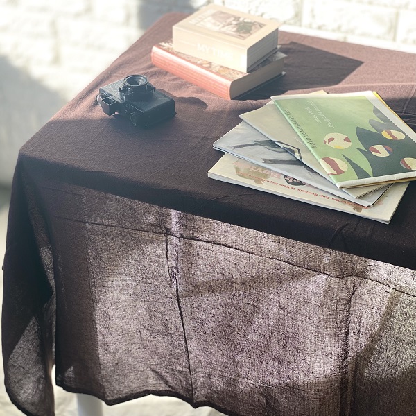 マルチカバー インド綿100% シンプルカラー ナチュラル ブラウン 145cm×225cm　km027