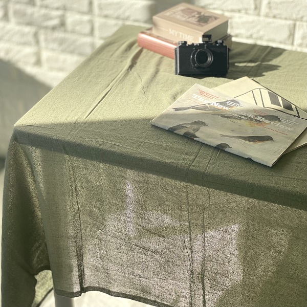 マルチカバー インド綿100% シンプルカラー  ナチュラル オリーブ 145cm×225cm　km029